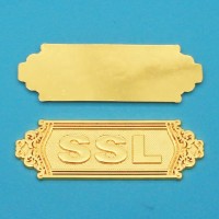 plate gold metal logo custom private label